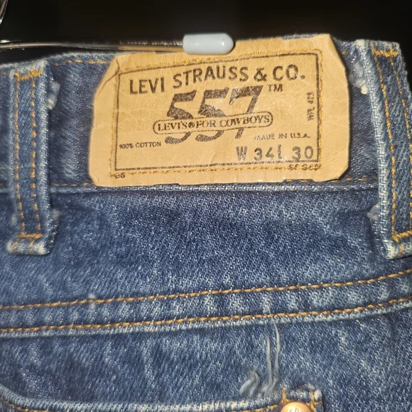 Vintage Levi's 557 Made For Cowboys Fit Blue Jeans - Picture 4 of 4